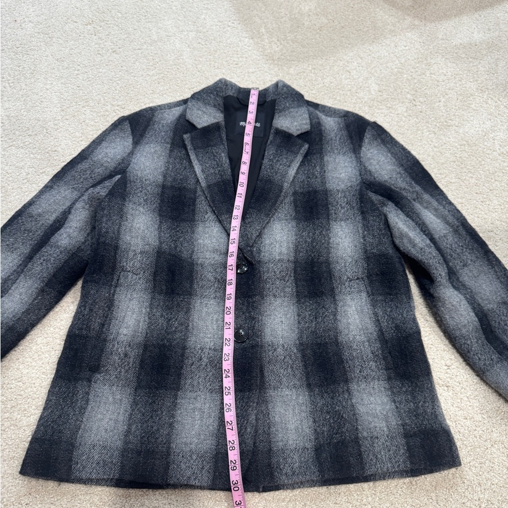 Madewell Black and Gray Plaid Blazer - Picture 8 of 9